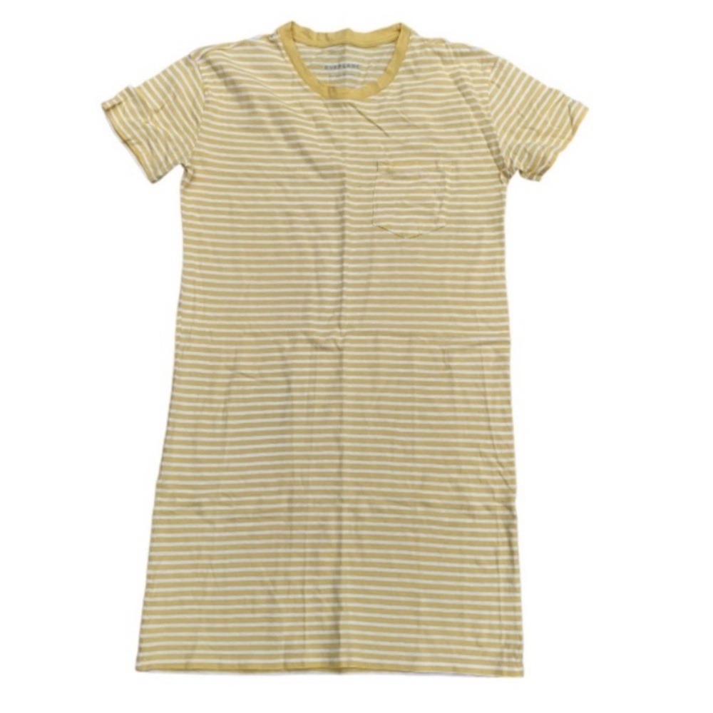 Everlane Mustard and White Striped Tee